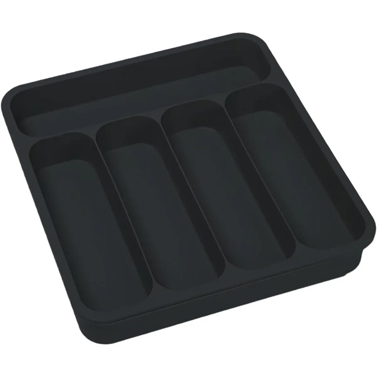 Expandable Cutlery Drawer Organizer Adjustable 6 Slot Kitchen Utensil Tray - Black
